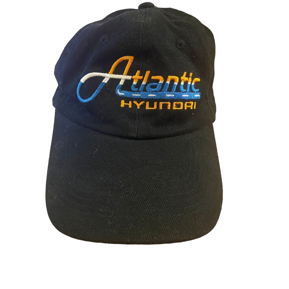 Black Atlantic Hyundai Baseball Cap Adjustable Bullet Line Headwear Buckle Back